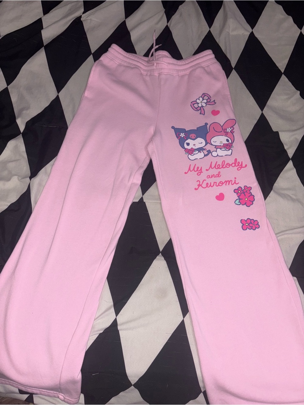 Sanrio Pink My Melody & Kuromi Fleece sweatpants